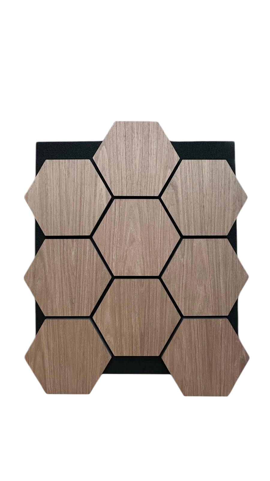 Packung mit 4 Akustik-Wandpaneelen aus Holz, sechseckig, 700 mm x 570 mm, helle Eiche