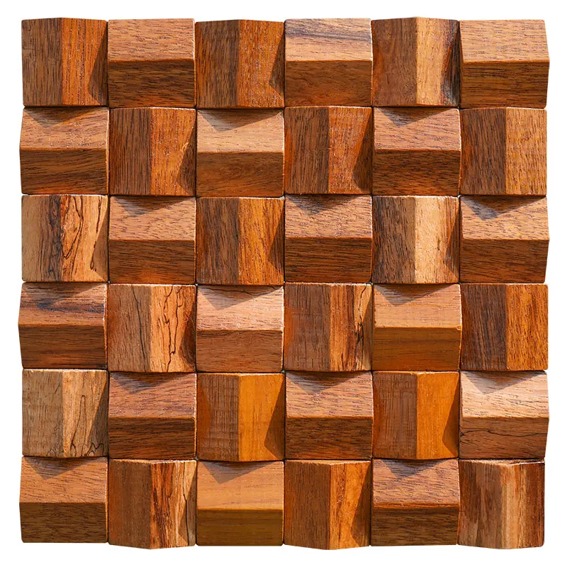 Massivholz 3D Mosaikplatte Premium ✅(30 x 30 cm)