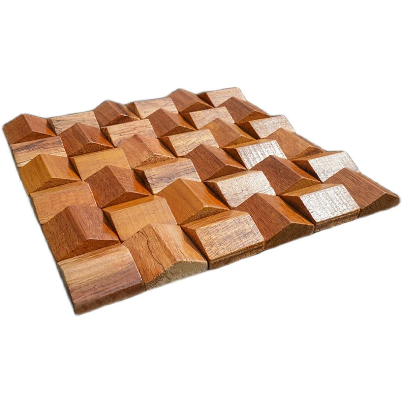 Massivholz 3D Mosaikplatte Premium ✅(30 x 30 cm)