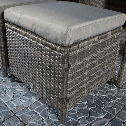 Windsor Rattan Feuertisch-Ecksofa und Hocker Gartenmöbel-Set